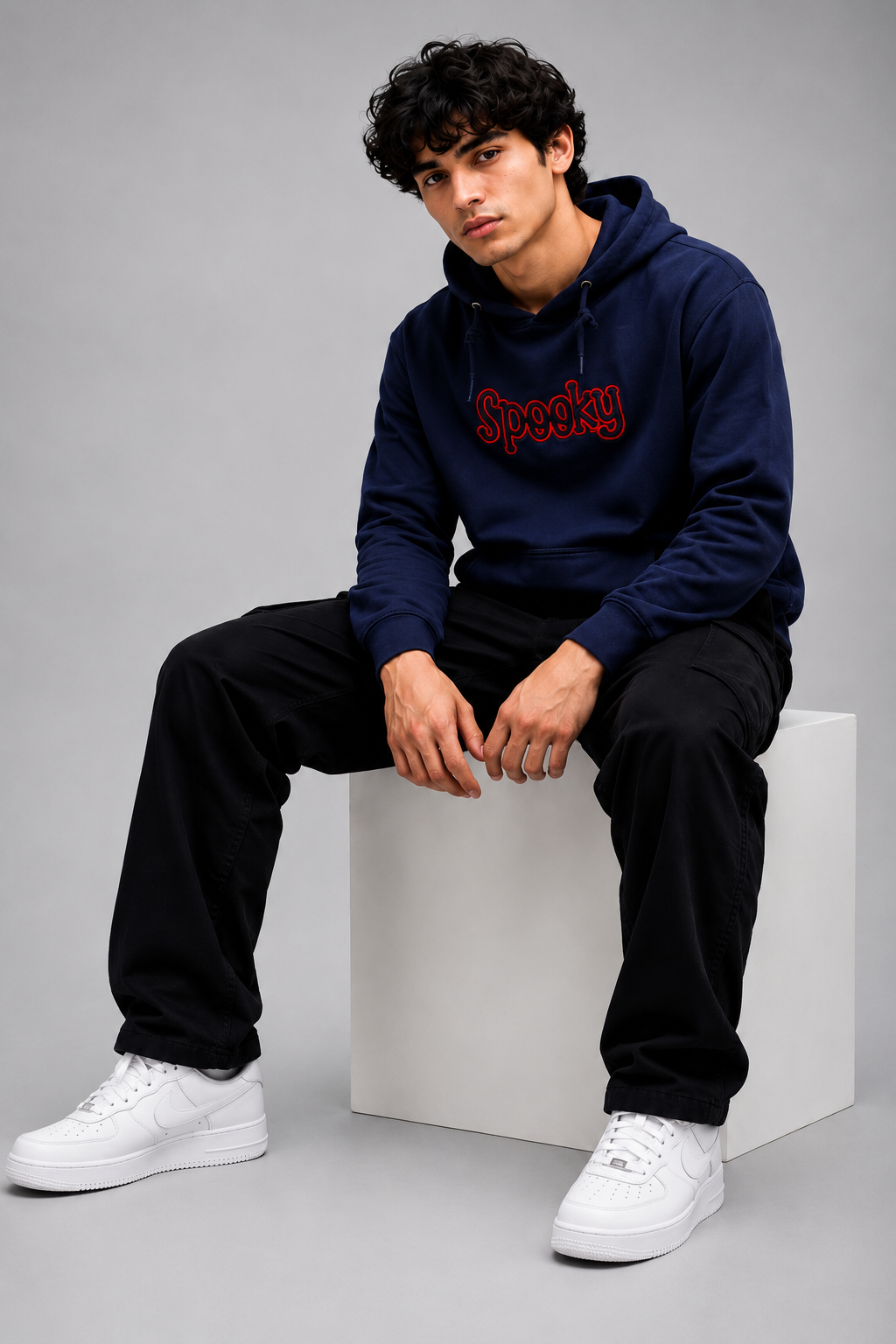 Threadiva Spooky Embroidery Hoodie
