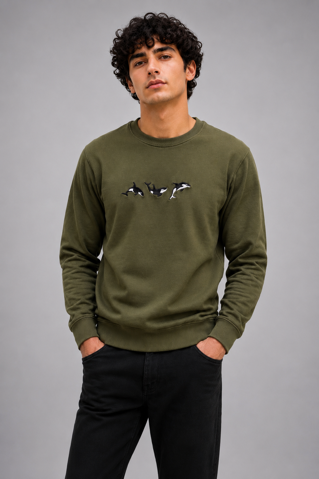 Threadiva Orca Embroidered Premium Sweatshirt