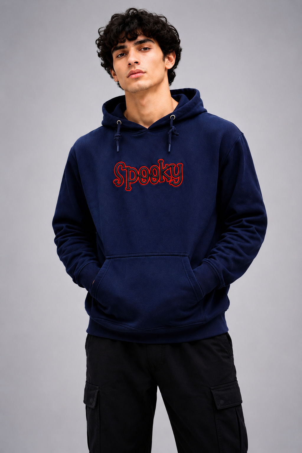 Threadiva Spooky Embroidery Hoodie