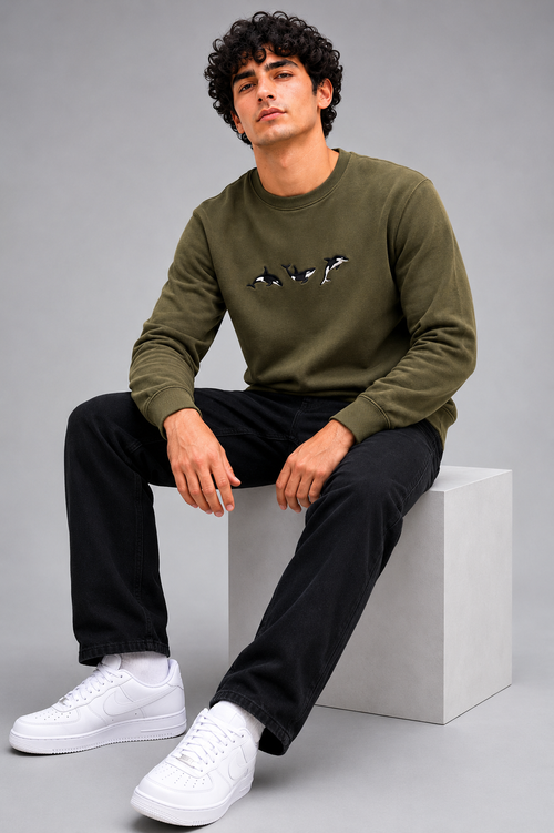 Threadiva Orca Embroidered Premium Sweatshirt