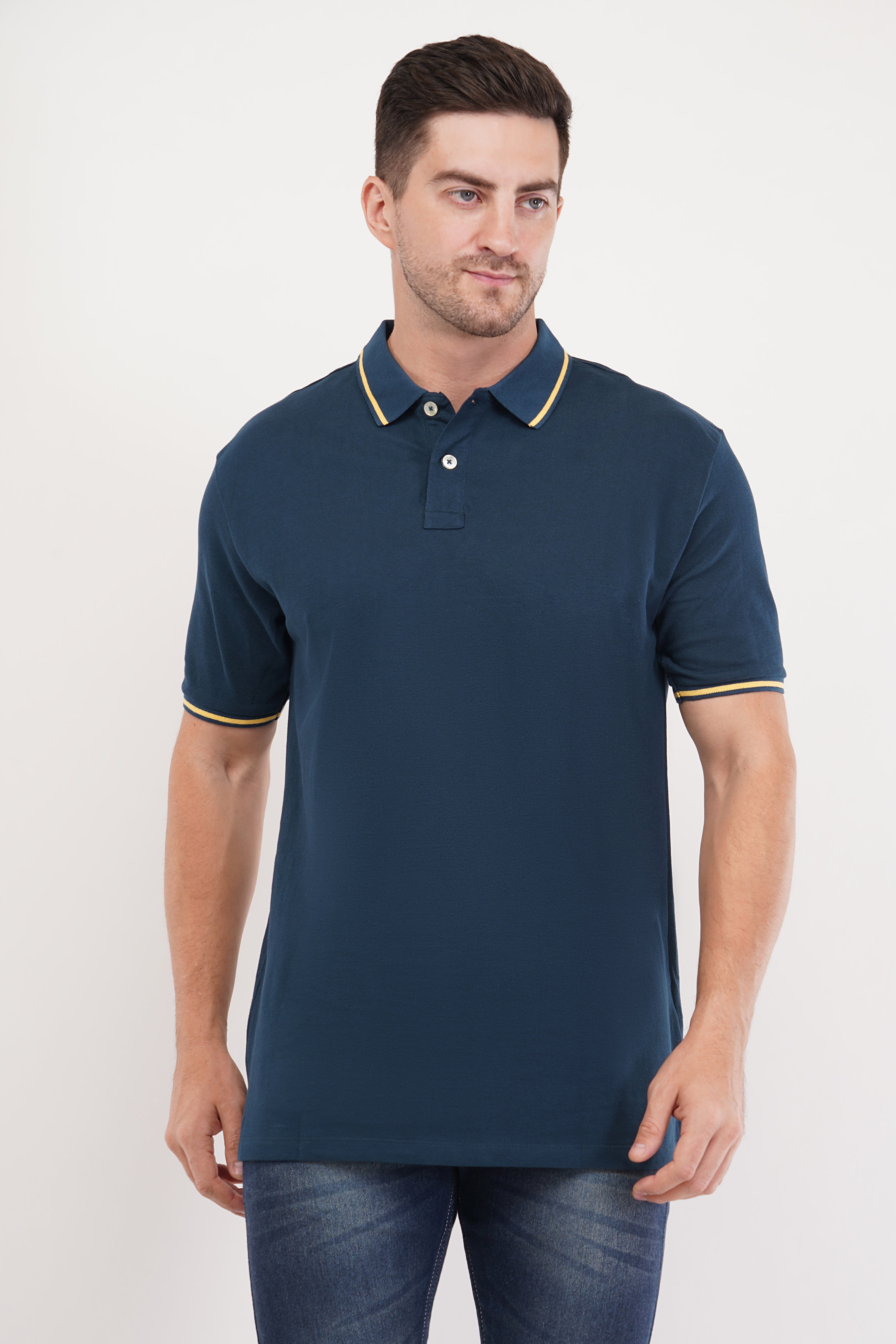 Threadiva Premium Tipped Polo T-Shirt