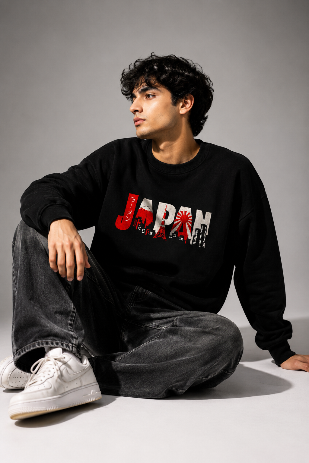 Threadiva Unisex Japan Embroidered Sweatshirt