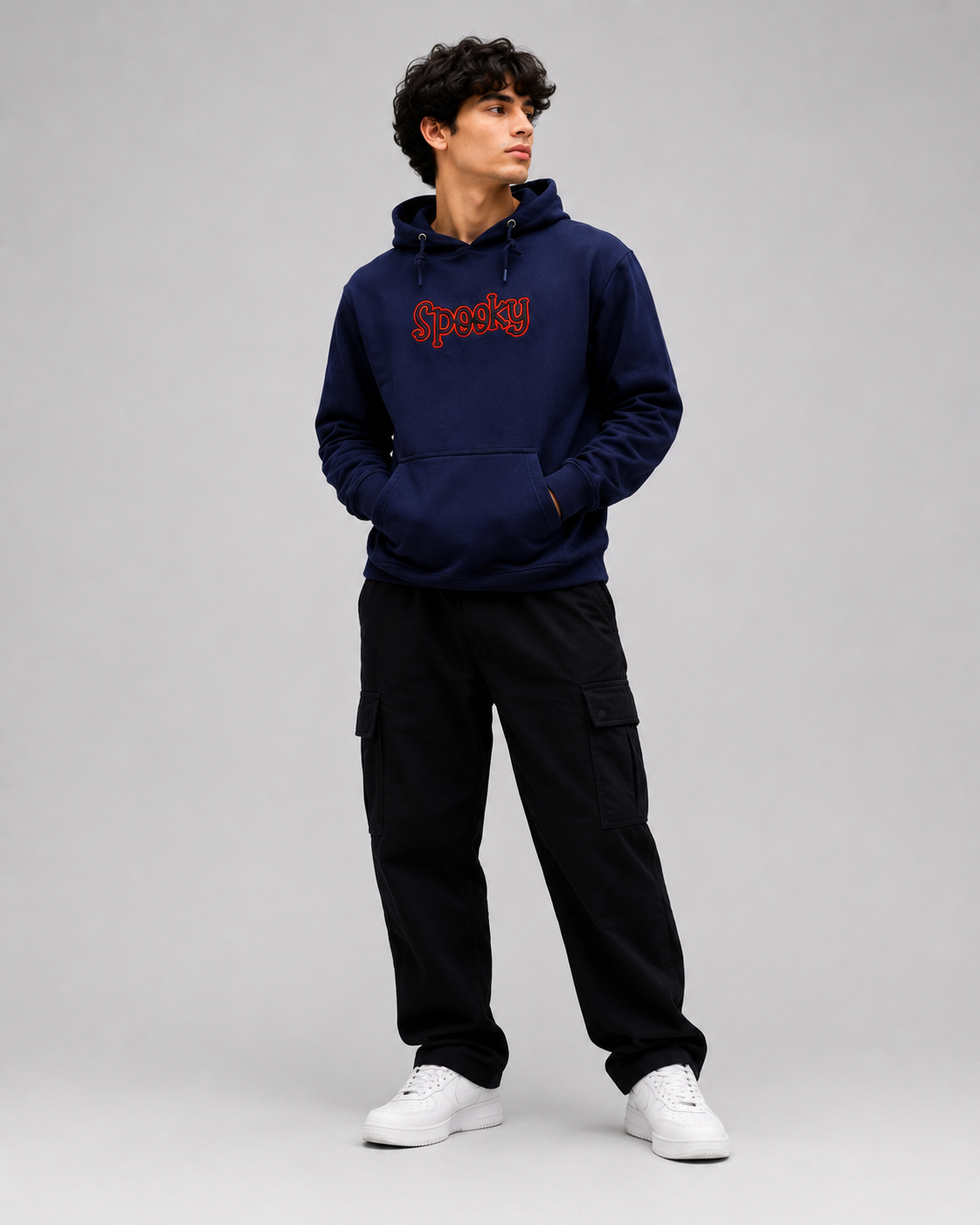 Threadiva Spooky Embroidery Hoodie